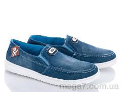Мокасины, Ok Shoes оптом 610 сине-голубой