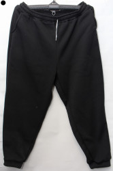 Спортивные штаны женские на флисе БАТАЛ (черный) оптом 58126374 02-7