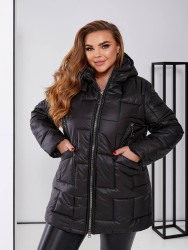 Куртки зимние женские БАТАЛ (черный) оптом 12064957 615-17