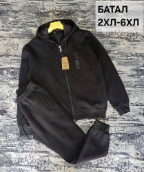 Спортивные костюмы (графит) на флисе БАТАЛ мужские оптом 62451790 56-32