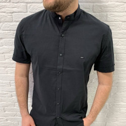 Рубашки мужские БАТАЛ (черный) оптом 28637045 04 -10