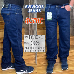 Джинсы мужские AVIWGOS на флисе оптом 07261958 630-1