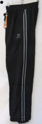 Спортивные штаны мужские БАТАЛ на флисе (black) оптом 83296754 A12-25