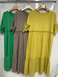 Платья женские БАТАЛ (зеленый) оптом 12873560 31553060-66