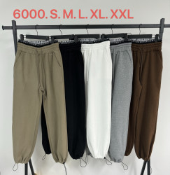 Спортивные штаны женские на флисе (коричневый) оптом 68793452 6000-14