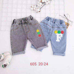 Бриджи джинсовые детские (серый) оптом 60537829 605-10