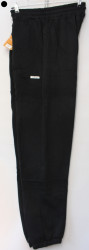 Спортивные штаны мужские на флисе (black) оптом 39526487 A22-13