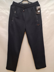 Спортивные штаны мужские БАТАЛ на флисе (dark blue) оптом 42157309 6066-15