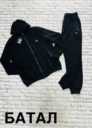 Спортивные костюмы мужские БАТАЛ (черный) оптом 90847512 F2001-52