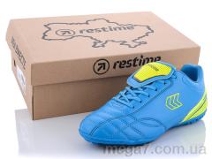 Футбольная обувь, Restime оптом DW020313-1 sky blue-navy-lime