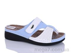 Шлепки, Sali-2 оптом 209-11 білий-блакит.к.