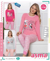 Ночные пижамы женские ASMA на байке оптом 90534718 11760-1
