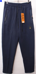 Спортивные штаны мужские на флисе (dark blue) оптом 92317450 A18-22