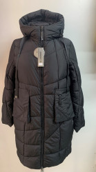 Куртки зимние женские ПОЛУБАТАЛ (black) оптом 74263958 911016-42