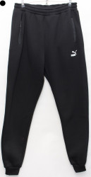 Спортивные штаны мужские БАТАЛ на флисе (black) оптом 93042185 7219-30
