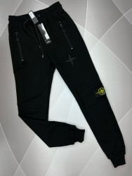 Спортивные штаны мужские на флисе (черный) оптом 10658794 03-25