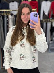 Худи женские на флисе ПОЛУБАТАЛ оптом 97046231 2519-88