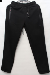 Спортивные штаны мужские на флисе (black) оптом 97346250 111-3