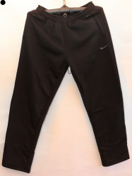 Спортивные штаны мужские БАТАЛ на флисе (черный) оптом 18962753 02-7