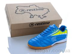 Футбольная обувь, Restime оптом DWB20616 s.blue-white-lime