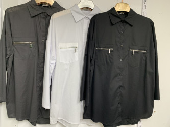 Рубашки женские БАТАЛ (черный) оптом 03967182 10251646-19