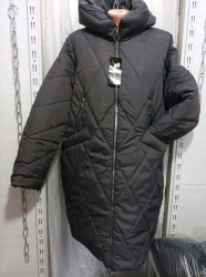 Куртки зимние женские БАТАЛ на меху (черный) оптом 17490382 01-4