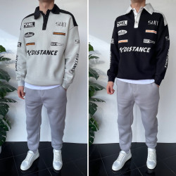 Худі чоловічі на флісі (сірий) оптом THREE BLACK