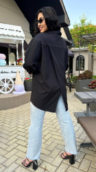 Сорочки жіночі БАТАЛ (чорний) оптом FASHION COTTON