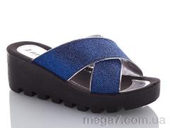 Шлепки, DeMur оптом W26-W777-19 blue-silver