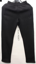 Спортивные штаны мужские на флисе (черный) оптом 96018572 02-3