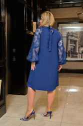 Сукні жіночі БАТАЛ (синій) оптом