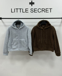 Кофти жіночі на велюрі (блакитний) оптом Little Secret