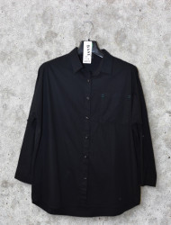 Рубашки женские BASE БАТАЛ (черный) оптом 54172039 C8007-28