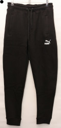 Спортивные штаны мужские на флисе (черный) оптом 12364095 227-10
