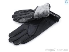Перчатки, RuBi оптом 3 black шкіра кози махра