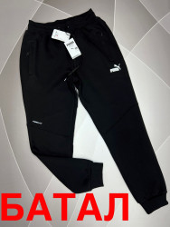 Спортивные штаны мужские БАТАЛ на флисе (черный) оптом Турция 50723819 02-18