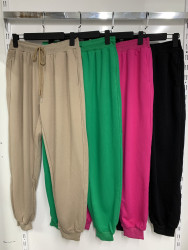 Спортивные штаны женские БАТАЛ (розовый) оптом 36192704 850153-12