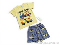 Костюм, Kids-modnik оптом 261920 комплект футболка-шорти жовтий