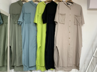 Платья-рубашки женские БАТАЛ (черный) оптом 01534789 35153538-6