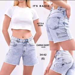 Шорты джинсовые женские ITS BASIC оптом 75239184 2770-4-4