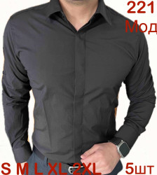 Рубашки мужские (черный) оптом 46352907 221-32