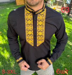 Рубашки мужские (черный) оптом 36175902 03-7