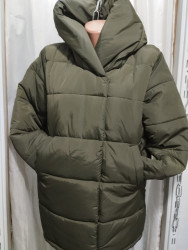 Куртки зимние женские БАТАЛ (хаки) оптом 32160849 01-7