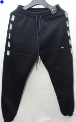Спортивные штаны мужские на флисе (темно синий) оптом 71683542 01-7