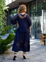 Сукні жіночі БАТАЛ (темно-синій) оптом 