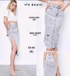 Юбки джинсовые женские ITS BASIC оптом 19584073 2780-4-4