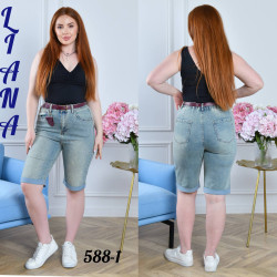 Шорты джинсовые женские БАТАЛ оптом 97580134 588-1-38