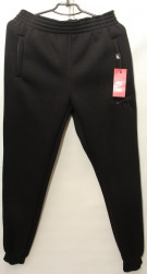 Спортивные штаны мужские на флисе (черный) оптом 41927568 02-6