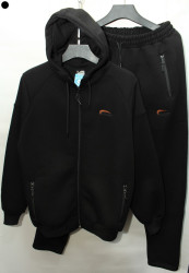 Спортивные костюмы мужские БАТАЛ на флисе (черный) оптом 34812760 02-64