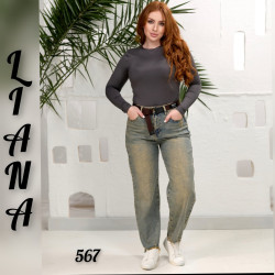 Джинсы БАГГИ ПОЛУБАТАЛ женские оптом 18692357 567-52